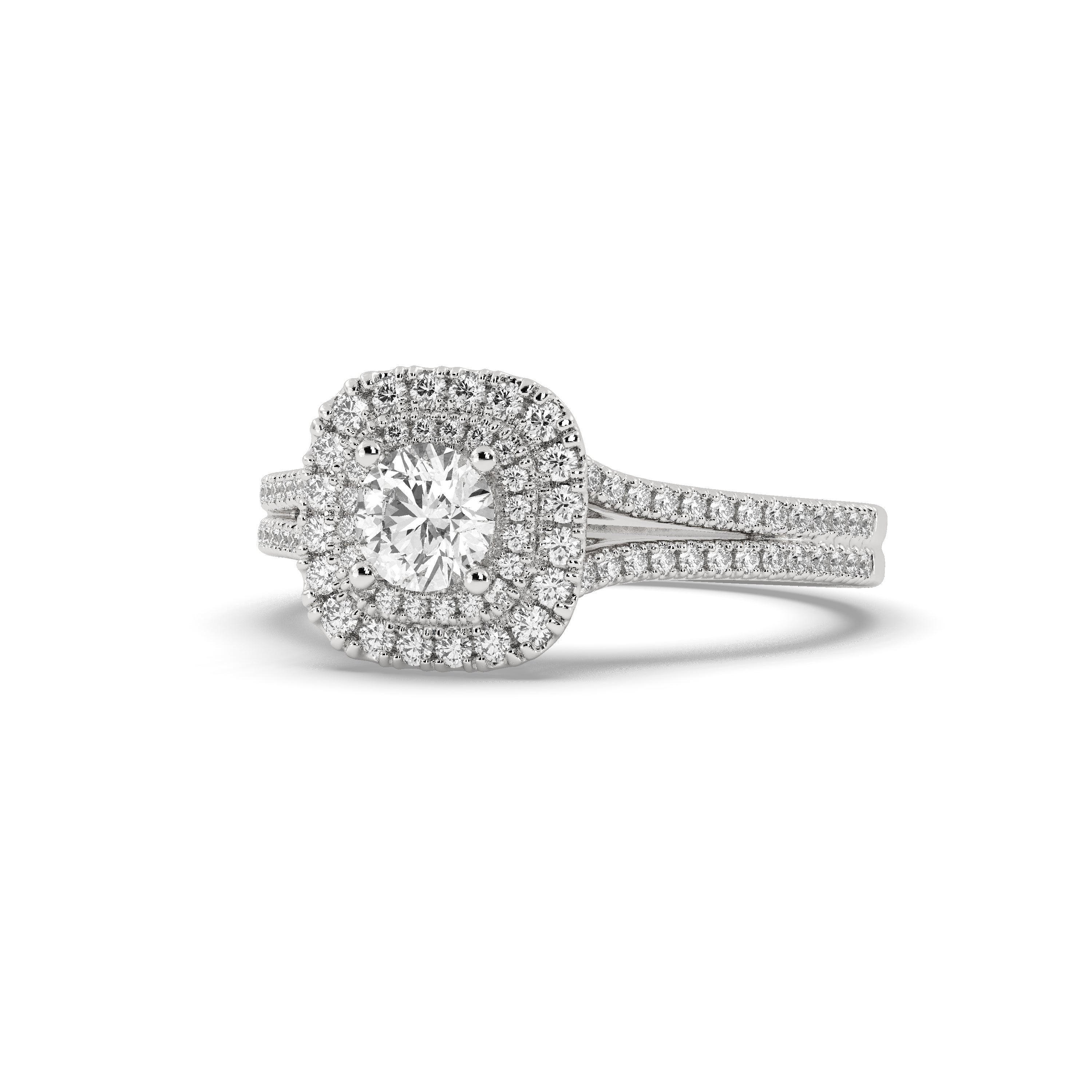 White Gold Studded1.42 Carat Lab Grown Diamond Ring-F Color VS1 Clarity.